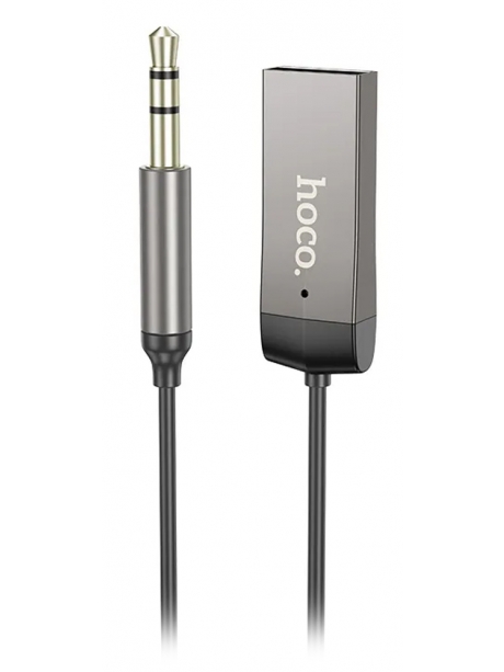 bluetooth аудиоадаптер для автомагнитолы Hoco E78 Benefit car AUX BT receiver with cable metal gray