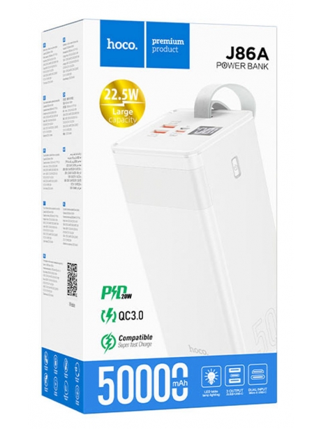 внешний аккумулятор Hoco J86A Powermaster 22.5W fully compatible power bank(50000mAh) white