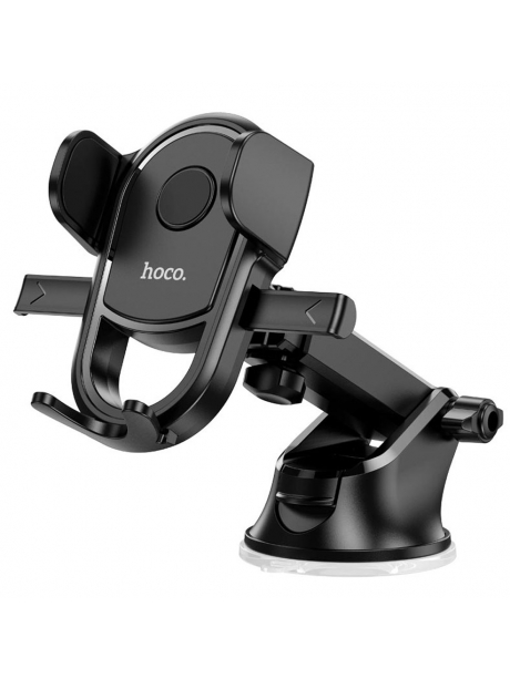 держатель на присоске в машину Hoco H5 Integrity one-key car holder (center console) black