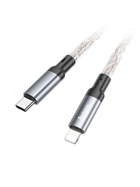 кабель для быстрой зарядки iPhone Hoco U112 Shine PD charging data cable for iP gray