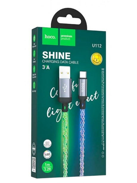 кабель для зарядки Hoco U112 Shine charging data cable for Type-C gray