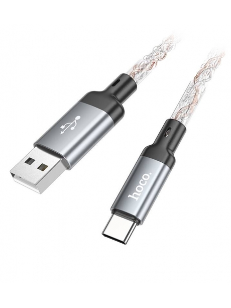 кабель для зарядки Hoco U112 Shine charging data cable for Type-C gray