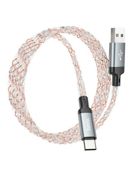кабель для зарядки Hoco U112 Shine charging data cable for Type-C gray