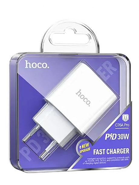 зарядное устройство Hoco C76A Pro Majestic single port PD30W charger white