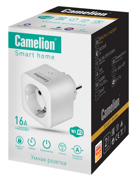 розетка умная Camelion Smart Home BNS/SH-1/16A/WIFI 