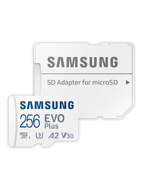 карта памяти Samsung 256Gb microSDXC Class 10 Evo PLUS U3 (R/W 130 MB/s) white