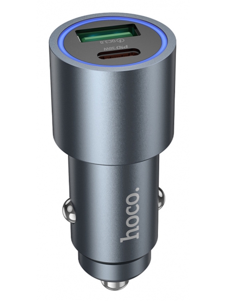 быстрая зарядка для телефона в машину Hoco Z60 Bloom 48W dual-port PD30W+QC3.0 multi-protocol black