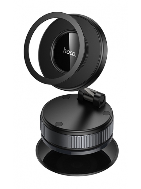 магнитный держатель на присоске Hoco H86 Dragon manual suction cup magnetic holder(universal) black/metal gray