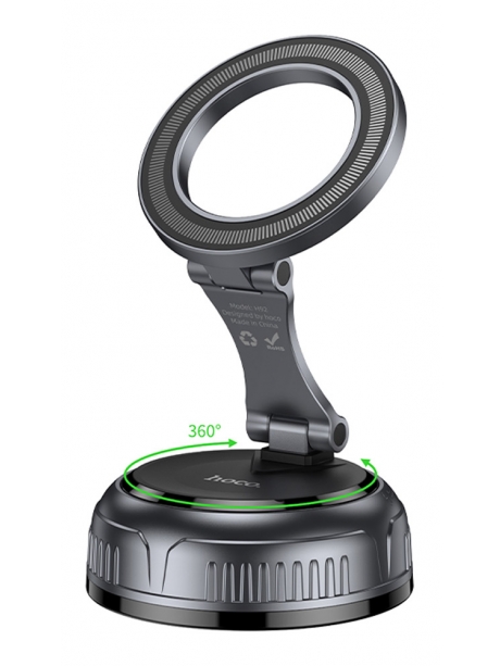 магнитный держатель MagSafe Hoco H92 High vacuum suction cup magnetic holder(universal) black/metal gray