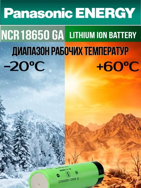 высокотоковый литиевый аккумулятор Panasonic NCR18650GA PW Li-Ion 3450mAh (min 3300mAh) 3шт. 