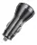 зарядка для телефона в машину Hoco NZ12C Graceful PD60W(2C) car charger with digital display transparent black