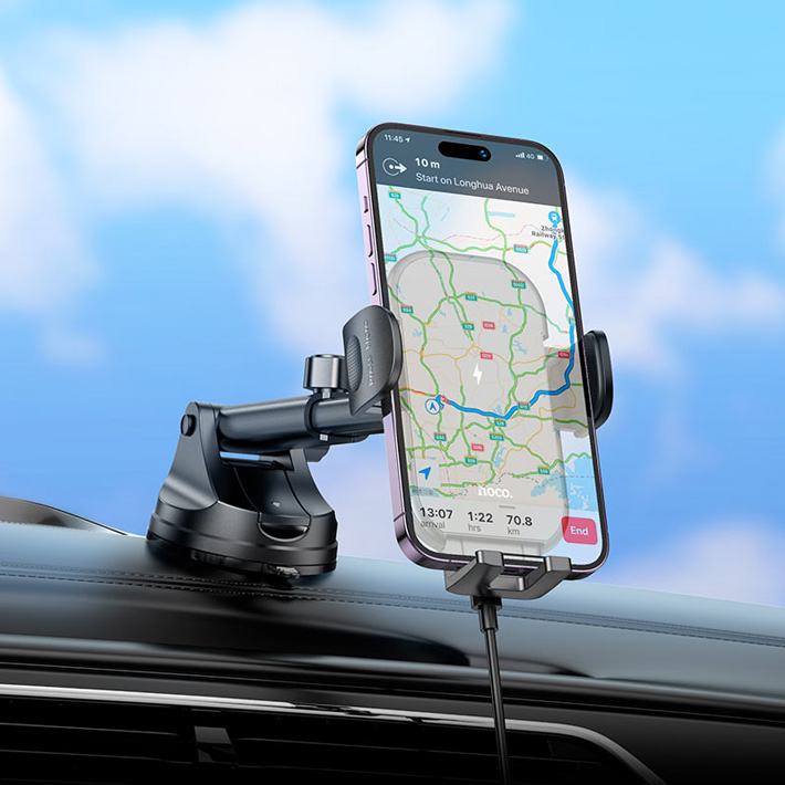 держатель ​Hoco HW5 Journey​ wireless fast charging car holder(center console)